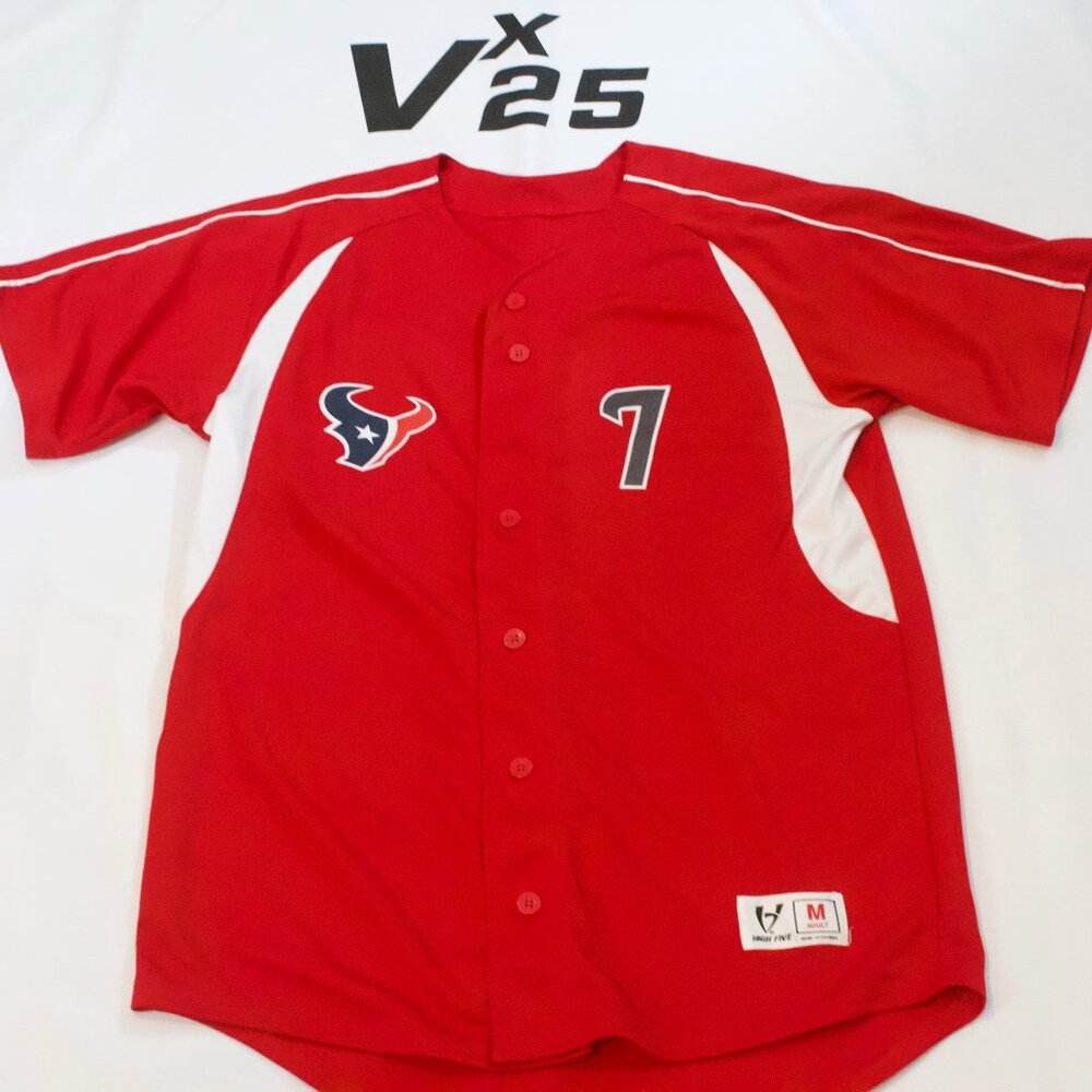 New Men's Houston Texans CJ Stroud Red Baseball Button Down Jersey Size Medium